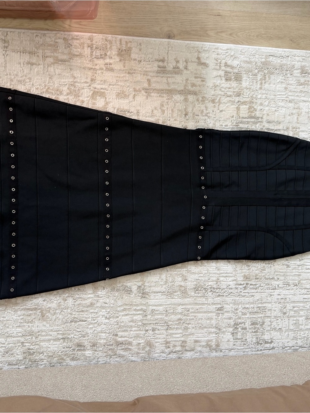 Black Grommet-Detail Bandage Maxi Dress
